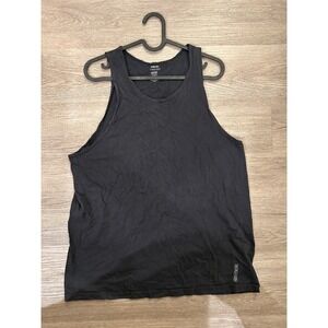 Reebok PlayDry Mens Athletic Tank Top Black Sleeveless Gym Shirt Medium